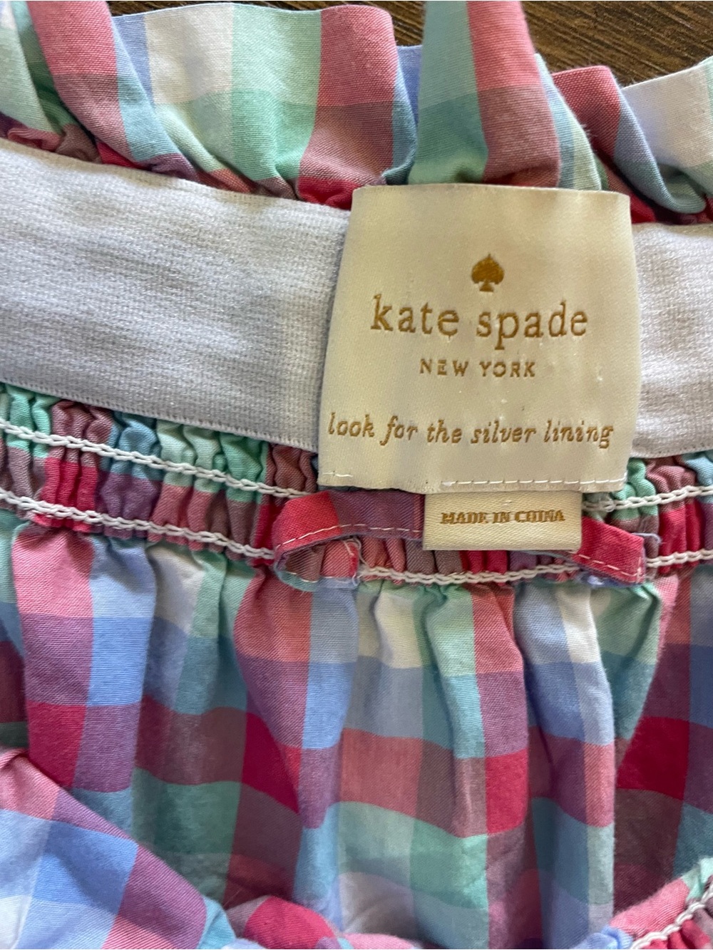 kate spade Pastel Plaid Off-Shoulder Dress Excellent Condition - Picture 9 of 10